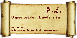 Ungerleider Lavínia névjegykártya