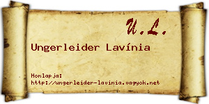 Ungerleider Lavínia névjegykártya